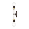 LIVEX LIGHTING 14422-07 2 Light Bronze with Antique Brass Accents ADA Vanity Sconce