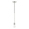 LIVEX LIGHTING 47161-91 1 Light Brushed Nickel Single Pendant