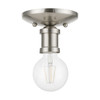 LIVEX LIGHTING 47160-91 1 Light Brushed Nickel Single Flush Mount