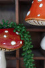 KALALOU CDV2167 SET OF TWO TOADSTOOL WALL HANGER PLANTERS