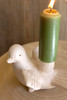 KALALOU GCS1013 CLAY DOVE TAPER CANDLE HOLDER - CREAM FINHSH