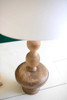 KALALOU NAT1040X CARVED WOODEN TABLE LAMP WITH OF WHITE BARREL SHADE