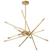 CWI LIGHTING 1375P31-6-602 Oskil LED Integrated Chandelier With Satin Gold Finish