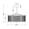 WAREHOUSE OF TIFFANY'S DW01W45BG Bailey 25.2 in. 6-Light Indoor Matte Black and Gold Finish Ceiling Fan with Light Kit and Remote