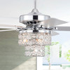 WAREHOUSE OF TIFFANY'S AL03P01CH Caderina 52 in. 4-Light Indoor Chrome Finish Ceiling Fan with Light Kit and Remote