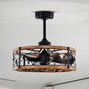 WAREHOUSE OF TIFFANY'S DL01P43IB Cornelia 24 in. 5-Light Indoor Matte Black Finish Ceiling Fan with Light Kit