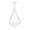 WAREHOUSE OF TIFFANY'S 6006/4C Fabiola 15 in. 4-Light Indoor Matte Black and Faux Wood Grain Finish Chandelier with Light Kit