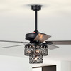 WAREHOUSE OF TIFFANY'S AL03P01MB Hasna 52 in. 4-Light Indoor Matte Black Finish Ceiling Fan with Light Kit and Remote