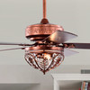 WAREHOUSE OF TIFFANY'S AW01W01AC Jacira 52 in. 2-Light Indoor Antique Copper Finish Chandelier with Light Kit