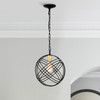 WAREHOUSE OF TIFFANY'S 2030/1BG Jaipem 12 in. 1-Light Indoor Matte Black Finish Pendant Light with Light Kit