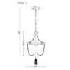WAREHOUSE OF TIFFANY'S PD030/3WH Sabina 14 in. 3-Light Indoor Weathered White and Matte Gold Finish Chandelier with Light Kit