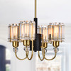 WAREHOUSE OF TIFFANY'S 3001/4P Sirita 16 in. 4-Light Indoor Matte Black and Brass Finish Chandelier with Light Kit