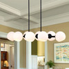 WAREHOUSE OF TIFFANY'S FD10018/8KB Yannick 38 in. 8-Light Indoor Matte Black Finish Chandelier with Light Kit