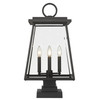 Z-LITE 521PHBS-SQPM-BK 4 Light Outdoor Pier Mounted Fixture, Black