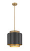 Z-LITE 739P12-BRZ-RB 1 Light Pendant, Bronze + Rubbed Brass