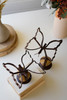 KALALOU A6361 Set Of Two Sister Clara Butterflies On Caged Rock Base