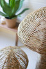 KALALOU A6366 Set Of Two Woven Seagrass Mushrooms