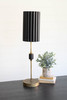 KALALOU CLL2805 Antique Gold Table Lamp With Fluted Black Metal Shade