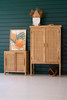 KALALOU DAM1008 Large Two Door Wooden Cabinet With  Woven Cane Detail