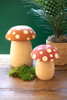 KALALOU H4279 Set Of Two Clay Mushroom Canisters