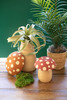 KALALOU H4279 Set Of Two Clay Mushroom Canisters