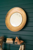 KALALOU NMAN1344 Round Hand Hammered Antique Brass Frame With Mirror