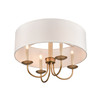 ELK HOME 89714/4 Neville 20'' Wide 4-Light Semi Flush Mount - Natural Brass