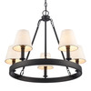 ELK HOME EC89766/5 Rydell 24.5'' Wide 5-Light Chandelier - Matte Black and Parchment