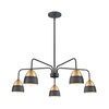 ELK HOME 52228/5 Milla 32'' Wide 5-Light Chandelier - Charcoal Black