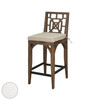 ELK HOME 2317006WO Teak Patio Barstool Cushion - White