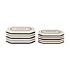 ELK HOME H0807-9768/S2 Octagonal Striped Box - Set of 2 White