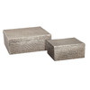 ELK HOME H0807-10665 Square Linen Texture Box - Large Nickel