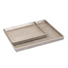 ELK HOME H0807-10661/S2 Square Linen Texture Tray - Set of 2 Nickel