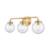 ELK HOME EC89944/3 Fairbanks 22.75'' Wide 3-Light Vanity Light - Brushed Gold and Clear