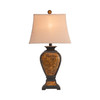 CRESTVIEW COLLECTION CVAUP522 Tooled Leather Table Lamp