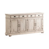 CRESTVIEW COLLECTION CVFVR8056 Hawthorne Estate 4 Drawer / 4 Door Wood Sideboard Distressed White Finish