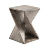 CRESTVIEW COLLECTION CVFNR708 Bengal Manor Mango Wood Grey Twist Square End Table