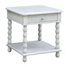 CRESTVIEW COLLECTION CVFZR3524 Pembroke Turned Leg Chalk Grey 1 Drawer End Table