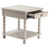 CRESTVIEW COLLECTION CVFZR3524 Pembroke Turned Leg Chalk Grey 1 Drawer End Table