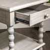CRESTVIEW COLLECTION CVFZR3524 Pembroke Turned Leg Chalk Grey 1 Drawer End Table