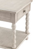 CRESTVIEW COLLECTION CVFZR3524 Pembroke Turned Leg Chalk Grey 1 Drawer End Table