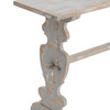 CRESTVIEW COLLECTION CVFNR652 Bengal Manor Mango Wood Carved Leg Console Table Heavily Distressed Grey Finish