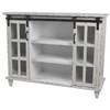 CRESTVIEW COLLECTION CVFZR3519 Magnolia Antique White Sliding 2 Door Console