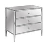 CRESTVIEW COLLECTION CVFZR1689 HOLLYWOOD NICKEL AND MIRROR 3 DRAWER CHEST