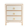 CRESTVIEW COLLECTION CVFZR5037 Phoebe White and Gold 3 Drawer Chest