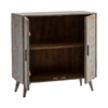 CRESTVIEW COLLECTION CVFNR657 Bengal Manor Mango Wood 2 Door Cabinet Heavily Distressed Grey Finish