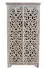 CRESTVIEW COLLECTION CVFNR353 Bengal Manor Mango Wood Hand Carved Open Design 2 Door Tall Cabinet