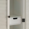 CRESTVIEW COLLECTION CVFZR3682 Magnolia Louvered 2 Door Tall White Storage Cabinet