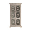 CRESTVIEW COLLECTION CVFVR8120 Pembroke Plantation Recycled Pine Hudson Finish 2 Glass Door Tall Cabinet