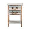 CRESTVIEW COLLECTION CVFZR693 Nantucket 2 Drawer Weathered Wood Accent Table
